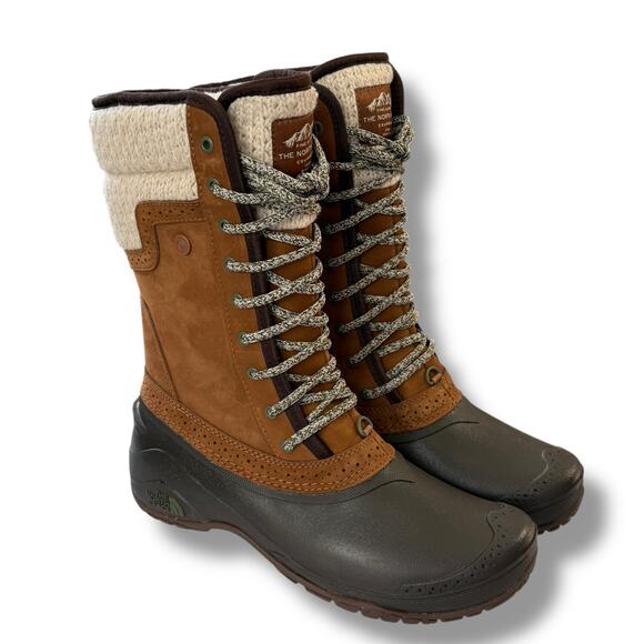 The North Face Shellista II Mid Waterproof Winter Boots Women's Size 9 Brown - Picture 1 of 11